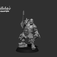 gorg - ork chieftain store fantasy giant orc sword chief scimitar 3d print model - Mito3D