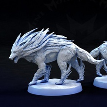 arctic ice wolves store gaming rpg wolf tabletop frost dale icewind rime 3d print model - Mito3D