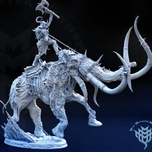 undead mammoth frost giant rider store fantasy female rpg miniature tabletop maiden dale icewind rime 3d print model - Mito3D