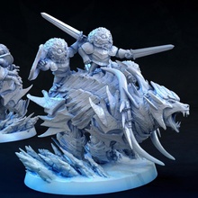 imperium polar bear trio snow owl riders store fantasy gaming rpg tabletop maiden armored frost dale icewind 3d print model - Mito3D