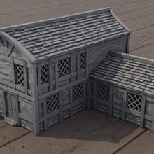 medieval modelado casa loja 3d imprimível construção fantasia interior terreno tampo mesa d cenário 3d print model - Mito3D