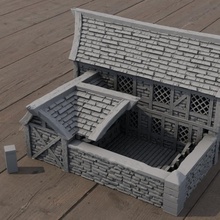 Ortaçağa ait okçuluk Aralık 3d yazdırılabilir bina fantezi iç arazi masaüstü d manzara 3d print model - Mito3D