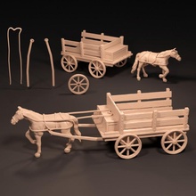 adventuring cart detailed horse adventure wagon 32mm presupported 3d print model - Mito3D