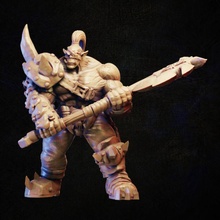 ork warrior axe store barbarian fantasy hero monster orc rpg character miniature tabletop wargame 3d print model - Mito3D