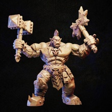 ork warrior dual axes barbarian fantasy hero monster orc rpg character miniature tabletop wargame 3d print model - Mito3D