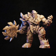 ork boss iron jaw store barbarian fantasy hero leader monster orc rpg warrior character miniature tabletop wargame 3d print model - Mito3D