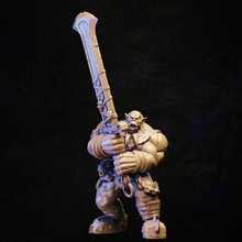 ork barbarian twohanded sword fantasy hero monster orc rpg warrior character miniature tabletop wargame 3d print model - Mito3D