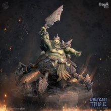 krogulk pre-supported store boss goblin green king orc fat castnplay presupported 3d print model - Mito3D