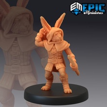 bunny archer bow & arrow rabbit ranger toys games easter fantasy medieval monster rpg warhammer enemy tabletop dungeon hood encounter dnd rodent pathfinder npc 3d print model - Mito3D