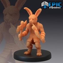 bunny brute rabbit axe warrior rodent bandit toys & games easter fantasy medieval monster rpg warhammer enemy tabletop dungeon encounter dnd pathfinder npc 3d print model - Mito3D