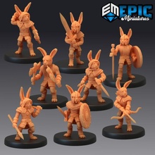 bunny army set rabbit warrior rodent collection toys & games easter fantasy medieval monster rpg warhammer enemy tabletop dungeon encounter dnd pathfinder npc 3d print model - Mito3D
