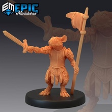 sıçan halk Önder Ratfolk kılıç ustası kemirgen genel oyuncaklar oyunlar fantezi Ortaçağa ait canavar rpg Warhammer fare düşman masaüstü zindan dnd yol bulucu Skaven 3d print model - Mito3D