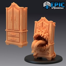 mimic wardrobe furniture monster closet trap toys & games city classic fantasy house medieval rpg warhammer enemy tabletop dungeon encounter dnd pathfinder npc 3d print model - Mito3D