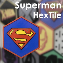 Super homen hextilo homem super telha magnético hex 3d print model - Mito3D