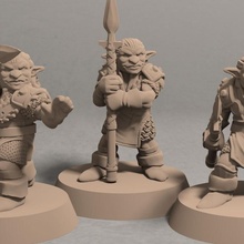 nikta spear warriors pack 3 miniatures - 3d printable miniature stl toys & games fantasy fighter goblin rpg wargaming warrior minis wargame dnd ttrpg 3d print model - Mito3D