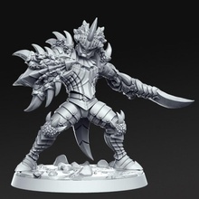 azzidesh - dragon hunter 32mm dnd toys & games armor human male rn estudio 3d print model - Mito3D