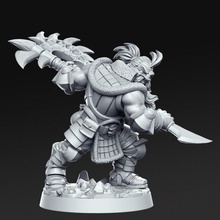 gandharr - dwarf hunter- 32mm dnd toys & games axe monster rpg berserker rn estudio 3d print model - Mito3D