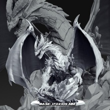 lapidazyl - ancient dragon 32mm dnd toys & games epic monster red horns blue lance rn estudio 3d print model - Mito3D