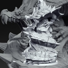 madraxx - cave dragon 32mm dnd toys & games beast monster rpg rock hunter rn estudio 3d print model - Mito3D