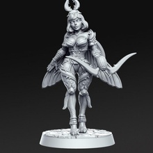 mina - female hunter 32mm dnd toys & games insect monster rpg wings bow twin rn estudio bettle 3d print model - Mito3D