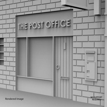 Post Büro Gebäude Modell Eisenbahnen Geschäft Architektur Box Miniatur Zeichen Mail Stadt Dorf 3d print model - Mito3D