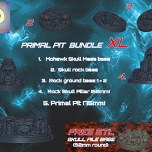 primal pit bundle xl fantasy miniatures warhammer scifi skulls admiral 40mm rocks dnd warhammer40k environmental 32mm bases 3d print model - Mito3D