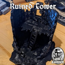 tilestone ruined tower terrain fantasy ruins frostgrave 3d print model - Mito3D