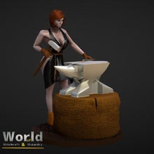 jill suizer - blacksmith witchcraft & wizardry female figurine human rpg sexy weapon wizard women miniature nude tabletop boobs forge dnd topless pathfinder busty thongs sexyworker 3d print model - Mito3D