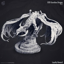 d20 Muhafız Ejderha pre supported mağaza siyah karanlık ejderhalar fantezi heykel ölümsüz koleksiyon Drake dracolich 3d print model - Mito3D