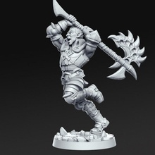 varekh - human hunter 32mm dnd axe man monster male rn estudio 3d print model - Mito3D