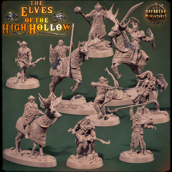 elfi alto cavo completare pacco negozio cervo draghi dungeon miniatura tavolo gioco guerra bundle 75 32 alba 3D print model - Mito3D