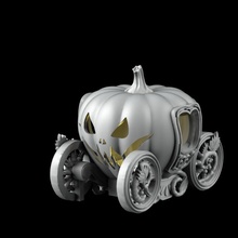 citrouille wagon gros Halloween horreur maison lampe ancien magie sculpter support conte colère décor Fée Cendrillon princesses cattiage 3d print model - Mito3D