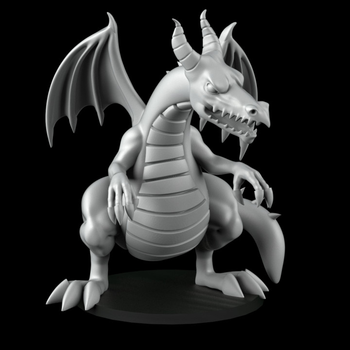 Drago cartone animato negozio grande nero ciotola creatura dungeon fantasia calcio mostro rettile rpg sangue disney racconto tipo charizard Fata drake malefico uomo lucertola 3D print model - Mito3D