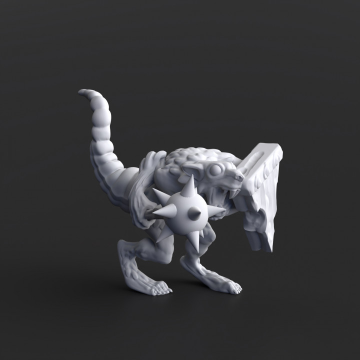 ratfolk - mace 01 pre-supported skaven 3D print model - Mito3D