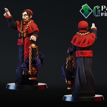 fantasy priest inquisitor cardinal censer game mini character miniature boardgame tabletop dnd npc 3d print model - Mito3D