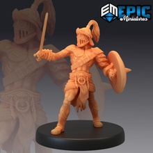 gladiator male fighting roman slave warrior colosseum encounter fantasy medieval monster rome rpg warhammer enemy tabletop dungeon dnd pathfinder npc 3d print model - Mito3D