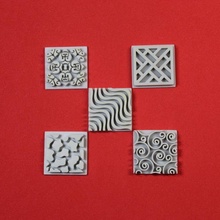 vielfältig Prägungen Polymer Briefmarken Lehm Hobbys Kunst Muster Stein Felsen Stempel Welle abstrakt Clayembosser Tonstempel Polymerstempel Polymeembosser 3d print model - Mito3D