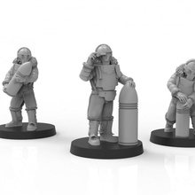 lunar auxilia artillery crew - presupported store solar infantry 28mm 3d print model - Mito3D