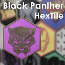 black panther hextile marvel tile magnetic hex 3d print model - Mito3D