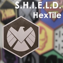 shield hextile marvel tile magnetic hex 3d print model - Mito3D