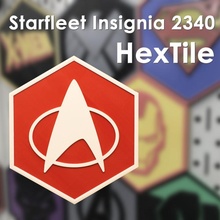 Starfleet insigne 2340 hextile étoile tuile magnétique randonnée hexadécimal 3d print model - Mito3D