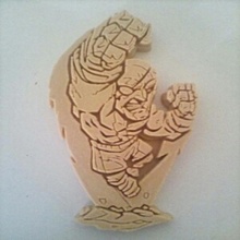 bas relief gem sagat bois anime lutador nerd manga rua boxe 3d print model - Mito3D