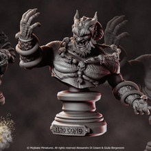 xiao tong oni demon bust pre-supported store demon bust modular miniature diorama asian oni presupported mojibake