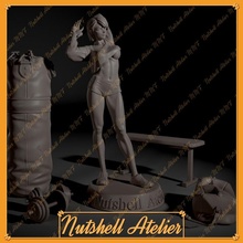 nutshell atelier - stretching girl store art beautiful body elf fantasy female figure game sexy woman miniature nude naked assassin breast erotic pinup boob 3d print model - Mito3D