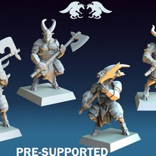 armoured goatman squad store fantasy wargaming tabletop beastman 3d print model - Mito3D