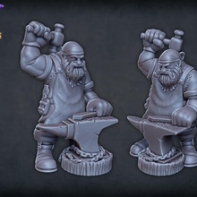 blacksmith dwarf free gaming resin tabletop forge dnd merchant dnd5e supported 3d print model - Mito3D