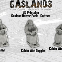 gaslands driver pack - cultists 3d printable weapon drivers 3d print model - Mito3D