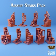 arcane minis ship staircases free dragons dungeons steampunk crystal stairs d&d 28mm dnd 35mm ladder ladders 32mm 1x1 5e stair eberron airships arcanapunk magipunk magitech sordane skies sordalite 3d print model - Mito3D