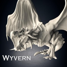 wyvern store dragon dragons fantasy mini silver wings miniature tabletop d&d toys&games dnd pre-supported wyverns 3d print model - Mito3D