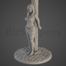 slave girl 03 pole female rpg woman miniature roleplaying tabletop thorn town 28mm bandage chained tortured 3d print model - Mito3D